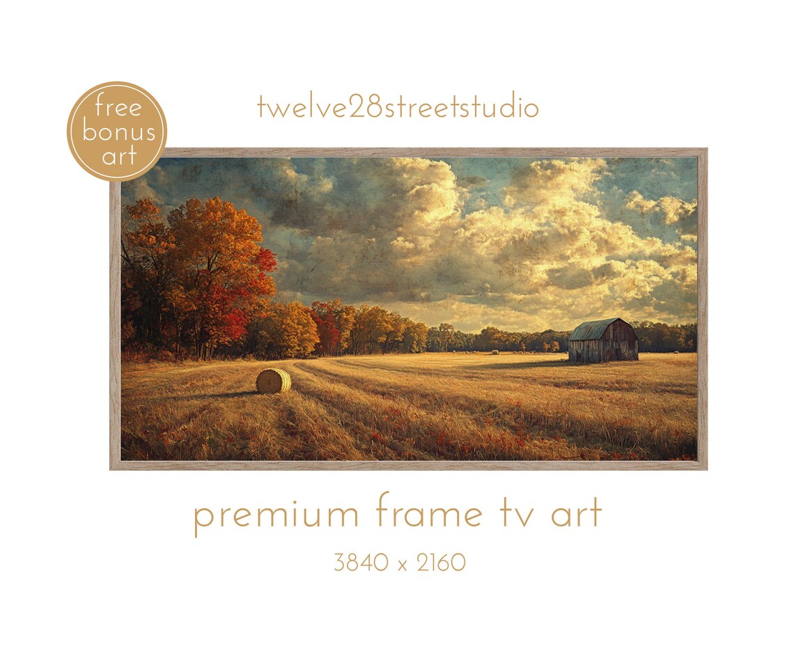 Harvest Time Painting, Seasonal Wall Art Print