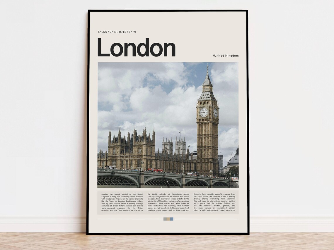 London Big Ben Houses Of Parliament Westminster Cityscape Poster