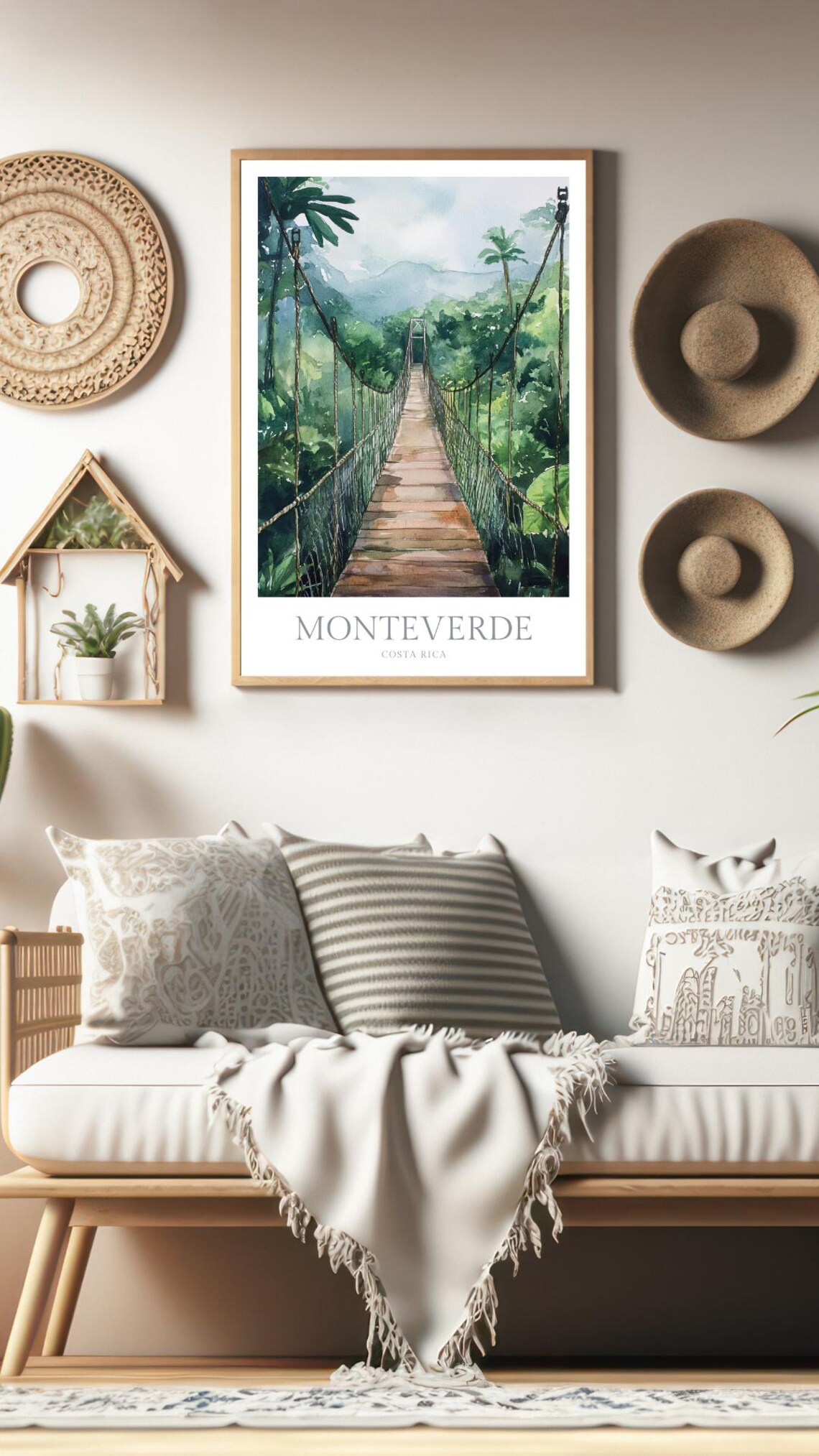 Monteverde Costa Rica Watercolor Poster, Travel Art - Image 2