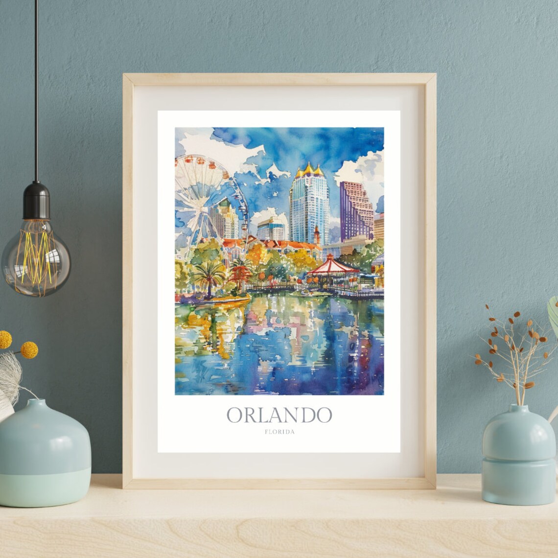 Orlando Florida Watercolor Travel Poster - Image 2