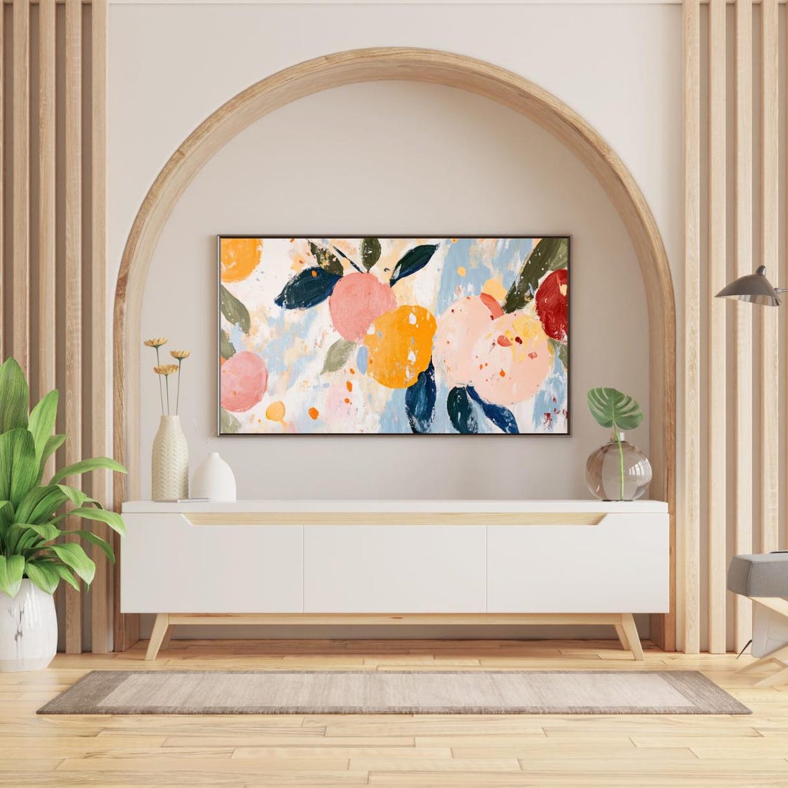 Abstract Citrus Fruit Painting Colorful Modern Art Frame TV Poster - Image 2