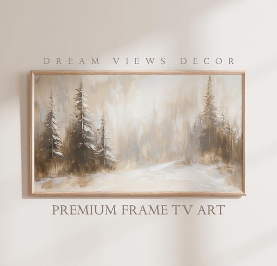 Winter Landscape Christmas Tree Holiday Art Print
