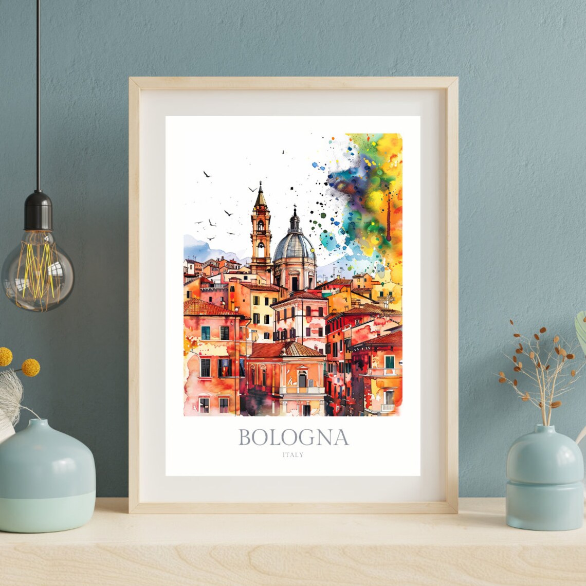 Bologna Italy Watercolor Poster, Travel Wall Art Print - Image 2