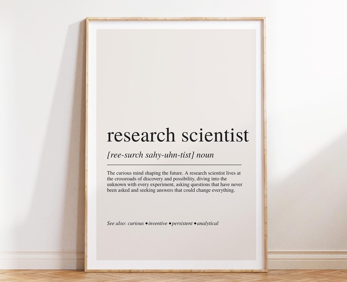 Research Scientist Definition Print, Gift For Scientists