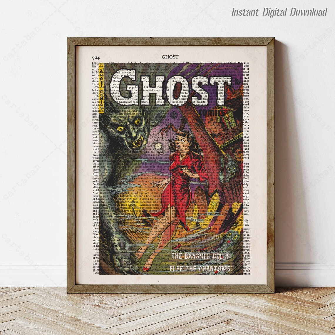 Ghost Comics No 1 Cover Horror Comic Banshee Bells Dictionary Page Poster