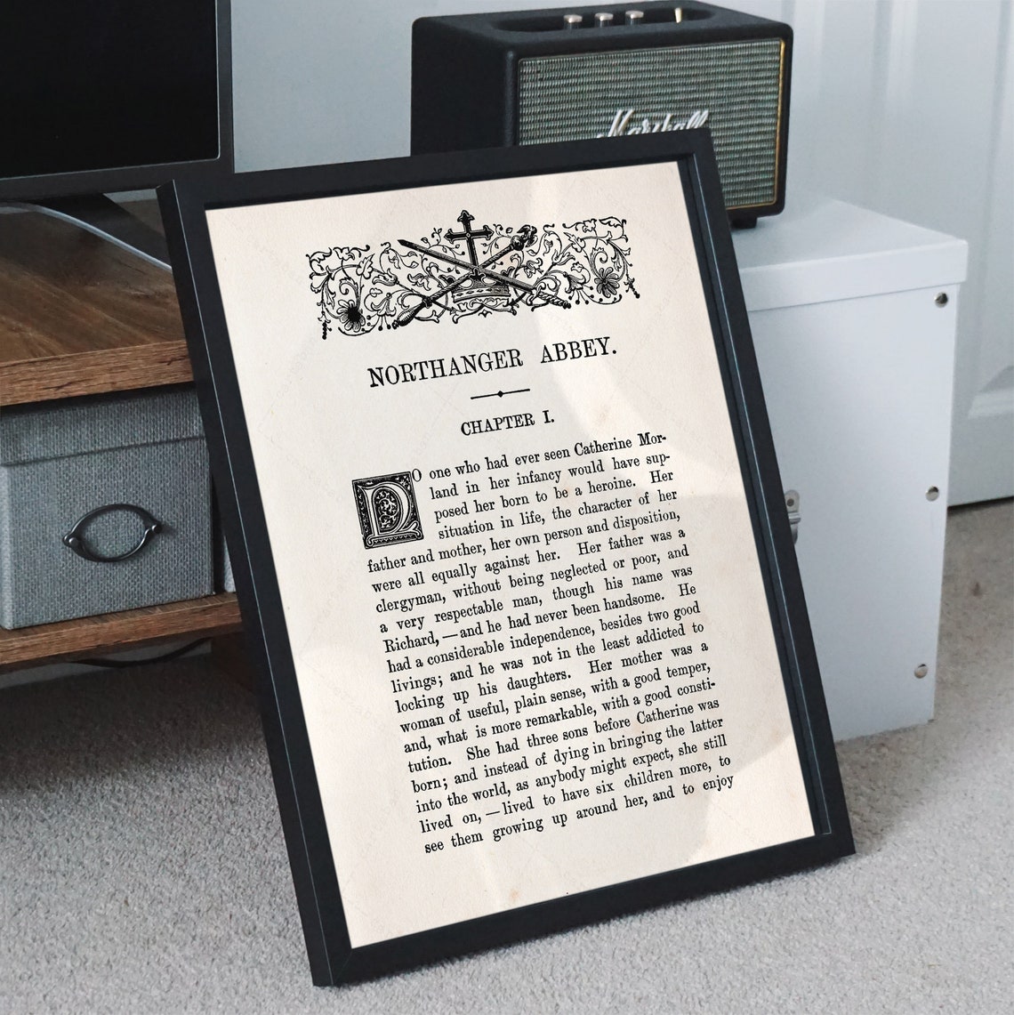 Northanger Abbey Jane Austen Chapter One First Page Literary Art Print - Image 4