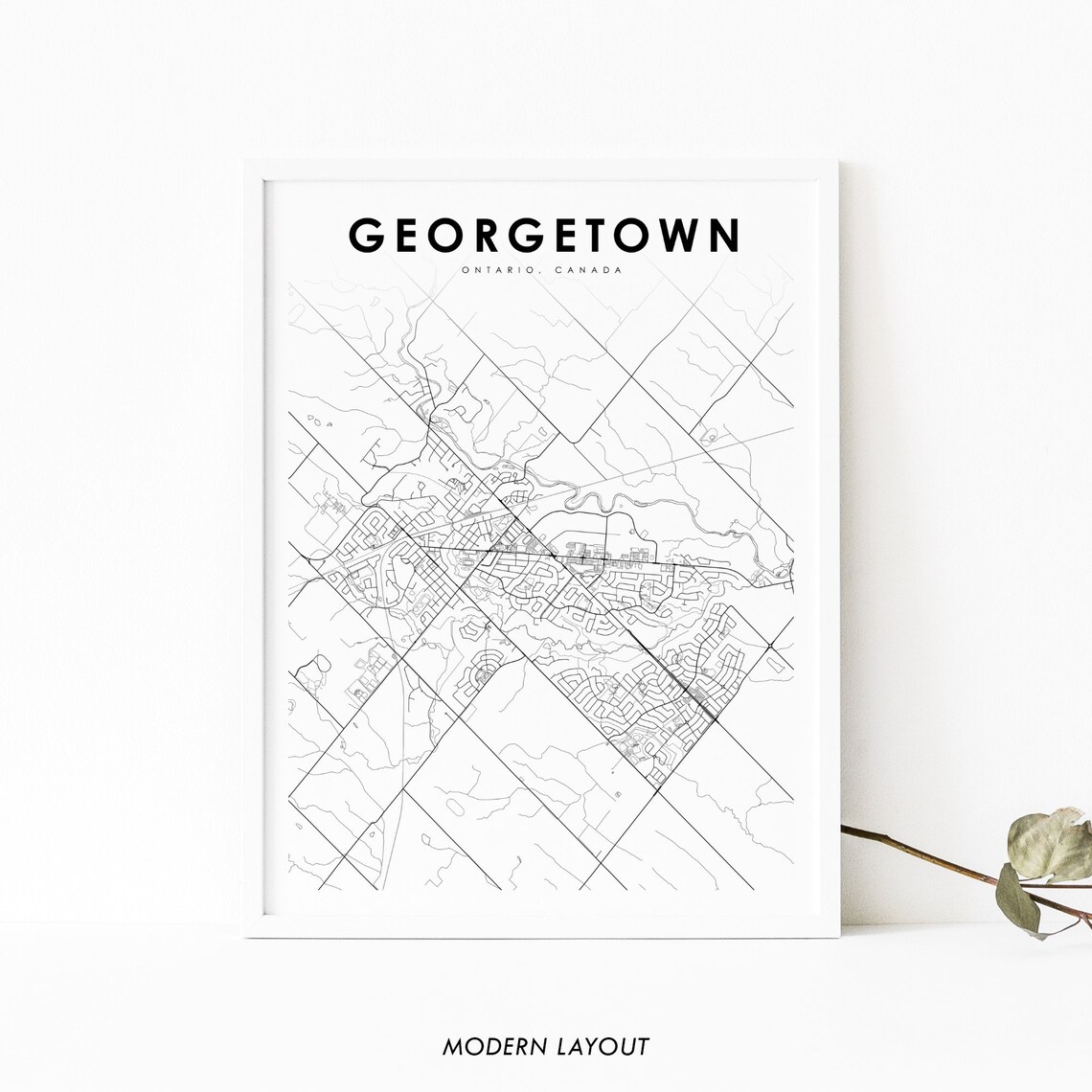 Georgetown Ontario Map Print, Canada Street Poster