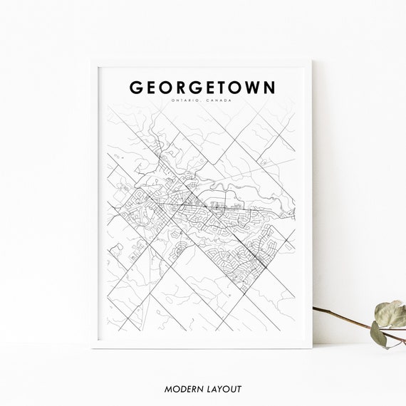 Georgetown Ontario Map Print, Canada Street Poster