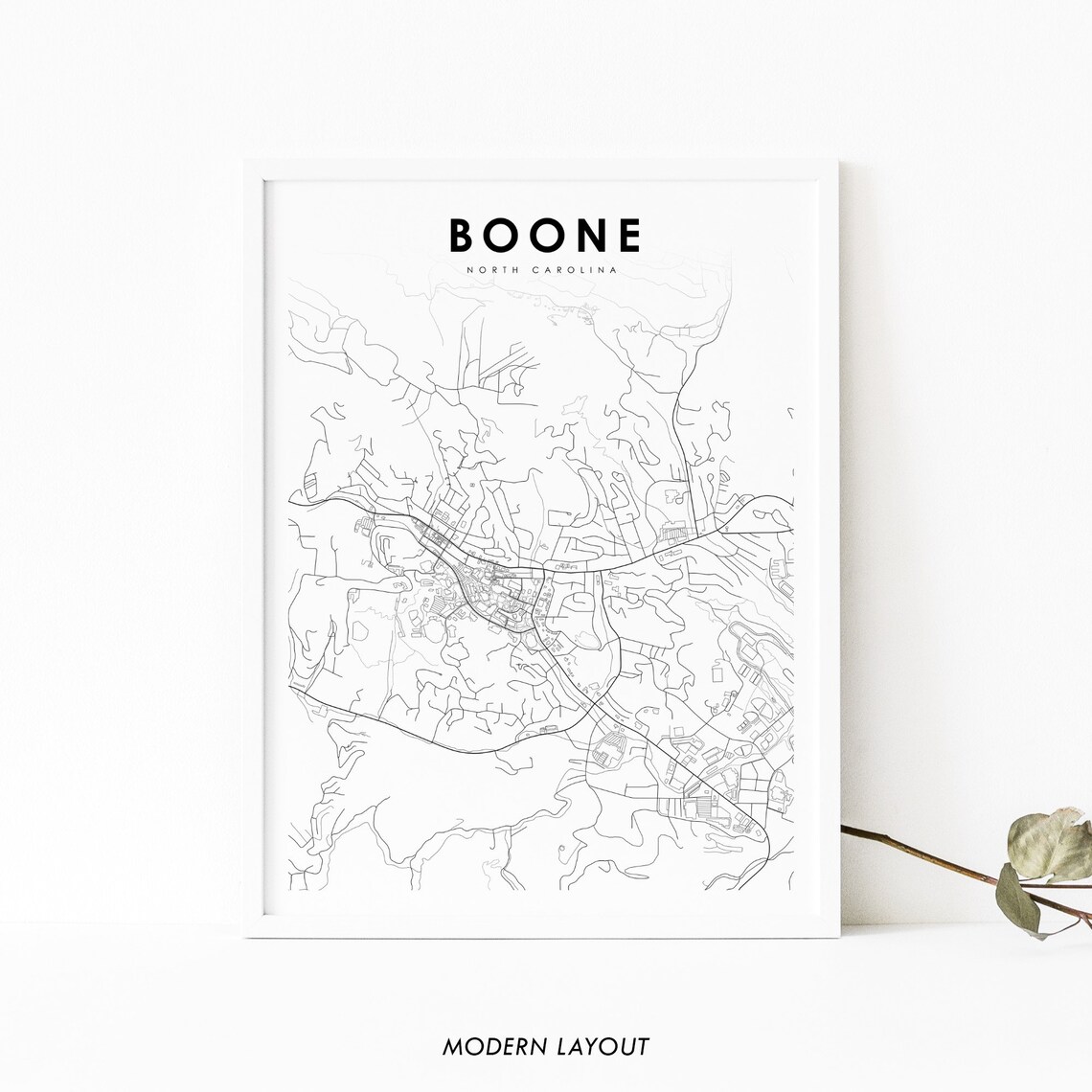 Boone NC Map Print, North Carolina Travel Poster