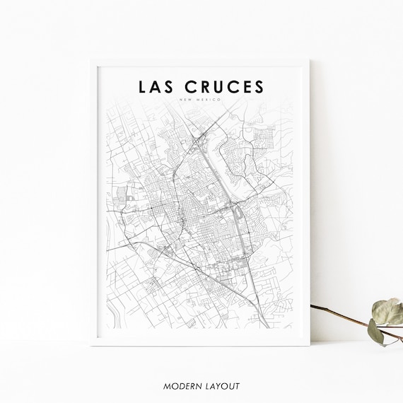 Las Cruces Nm Map Print New Mexico Usa Art Poster City Street Road Nursery Room Wall Office Decor