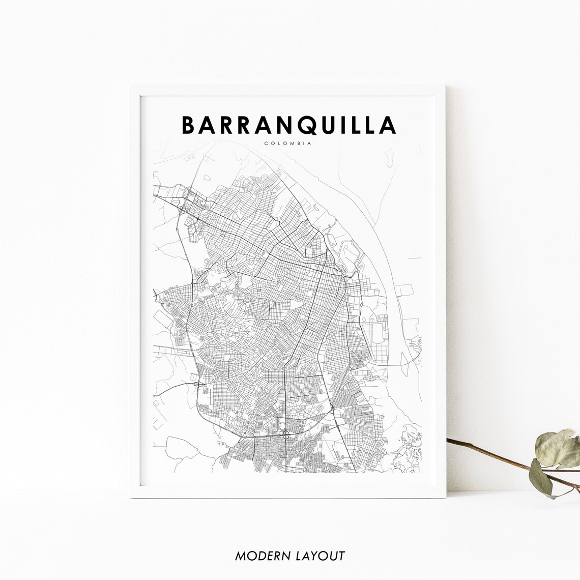 Barranquilla Colombia Map Print, Atlántico City Map