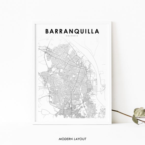 Barranquilla Colombia Map Print, Atlántico City Map