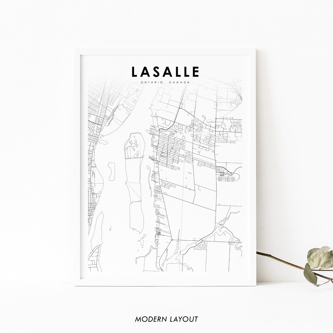 Lasalle Ontario Map Print, Canada City Street Poster