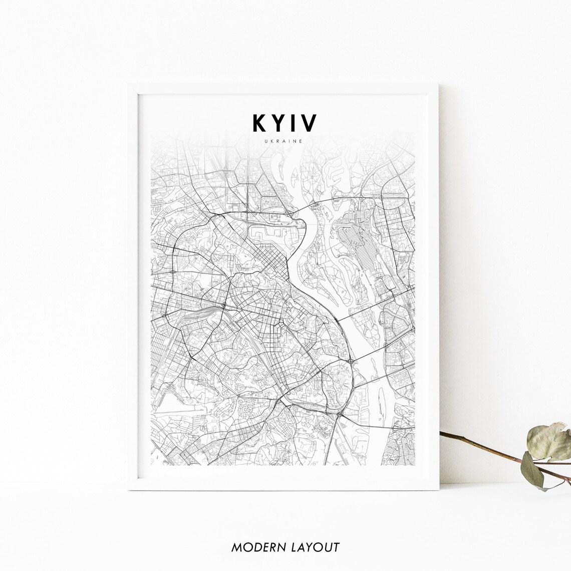 Kyiv Ukraine Map Poster, Nursery Room Decor