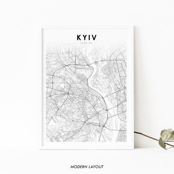 Kyiv Ukraine Map Poster, Nursery Room Decor