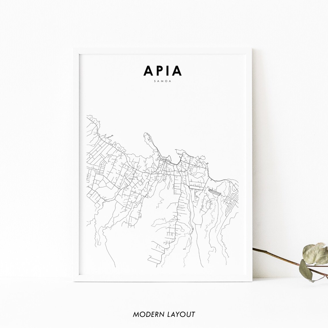 Apia Samoa Map Art Print, Nursery Room Decor