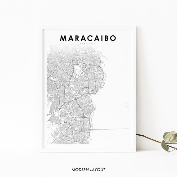 Maracaibo Venezuela Map Print, Nursery Room Wall Decor