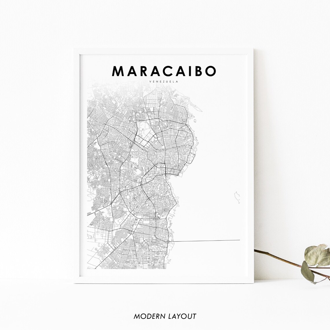 Maracaibo Venezuela Map Print, Nursery Room Wall Decor