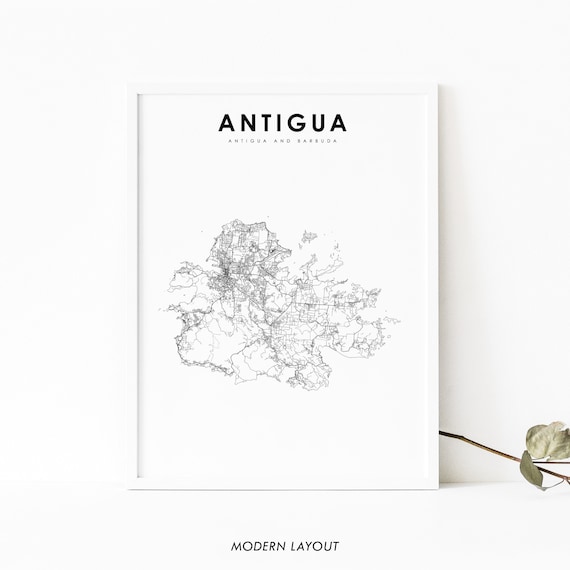 Antigua and Barbuda Map Poster, St Johns City Street