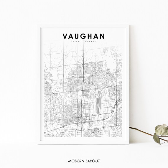 Vaughan Ontario Map Print, Canada City Street Poster