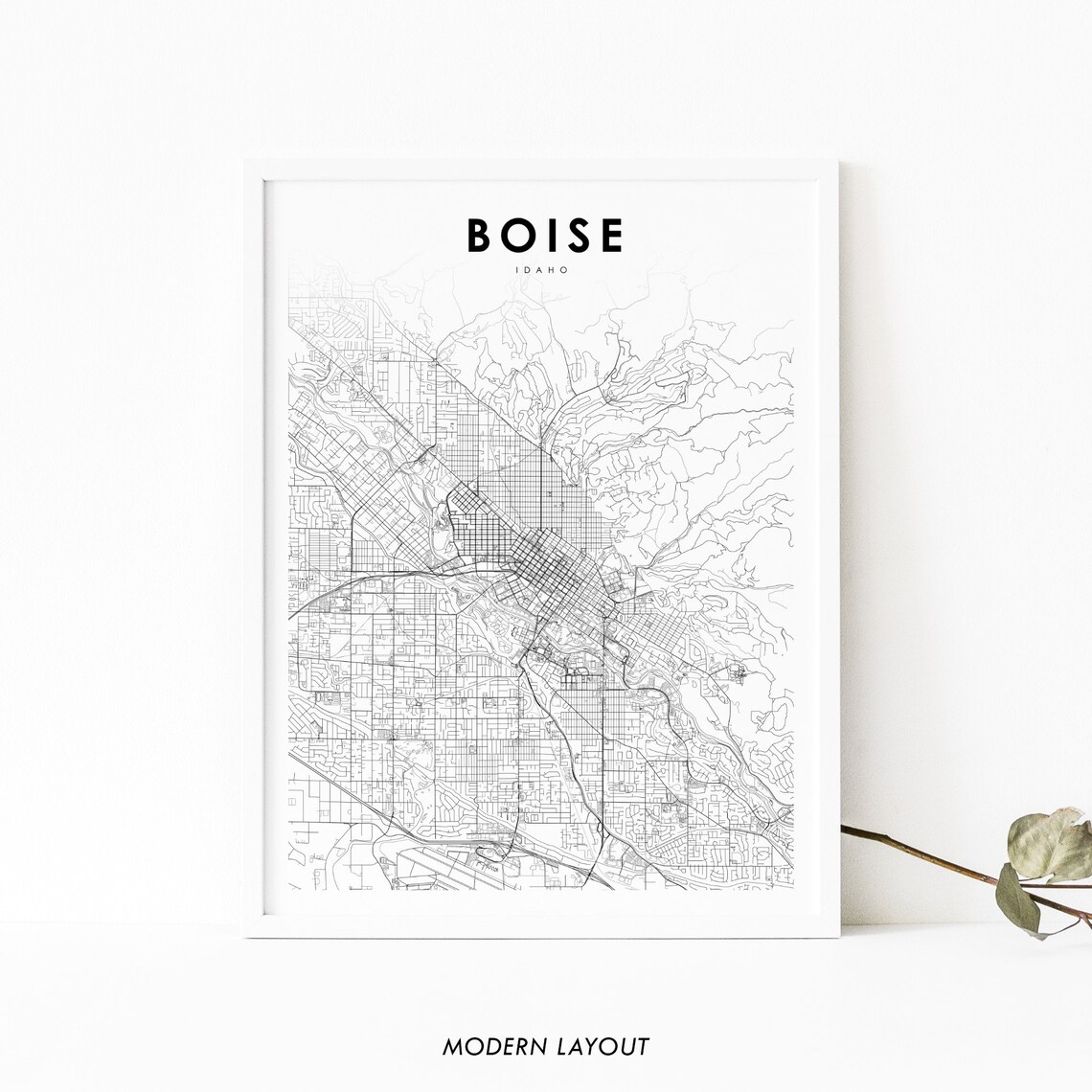 Boise ID Map Art Print, Idaho Nursery Decor