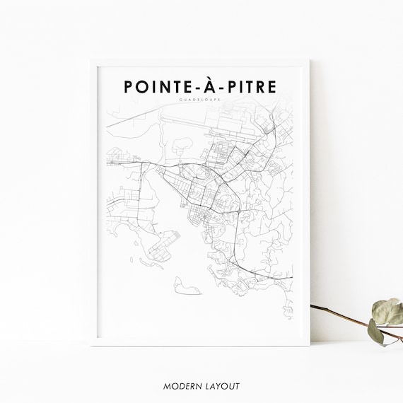 Pointe-à-Pitre Guadeloupe City Street Map Minimalist Travel Poster