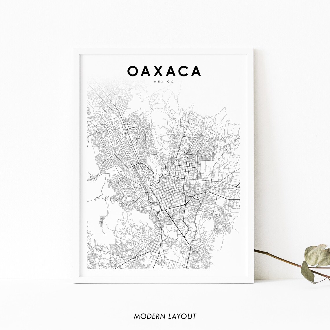 Oaxaca Mexico Map Print Poster, Nursery Room Decor