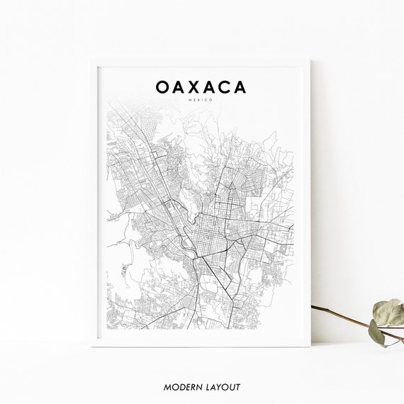 Oaxaca Mexico Map Print Poster, Nursery Room Decor