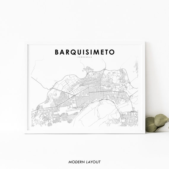 Barquisimeto Venezuela Map Poster, Lara City Road