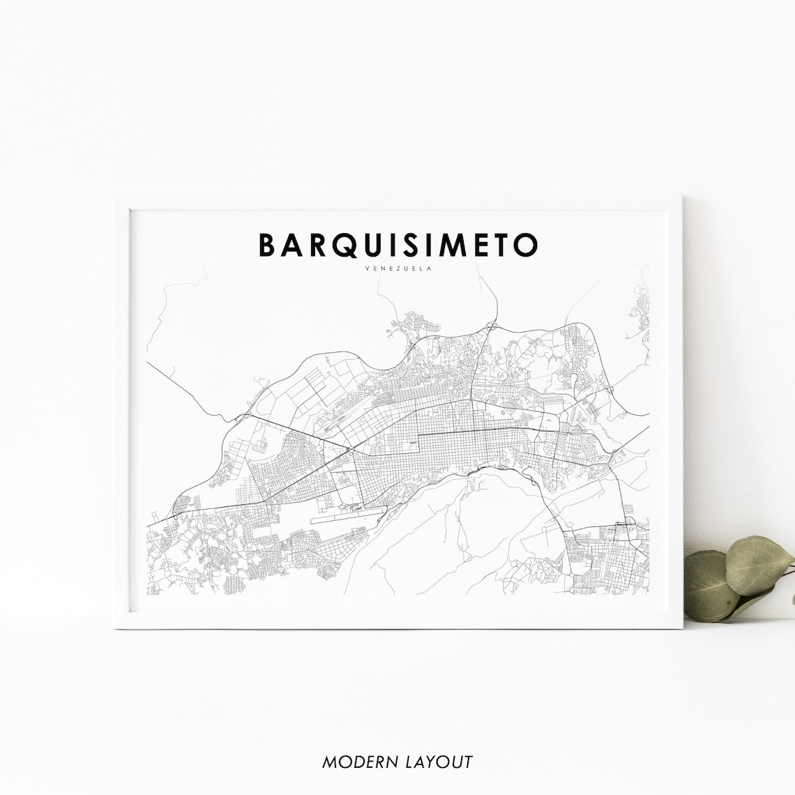 Barquisimeto Venezuela Map Poster, Lara City Road
