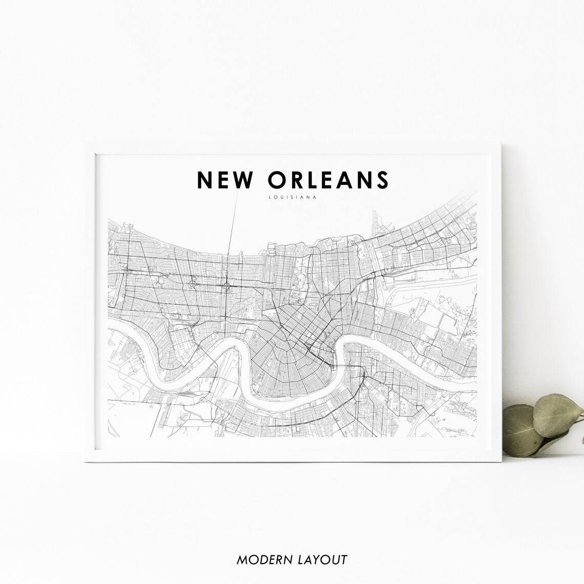New Orleans LA Map Poster, Nursery Room Decor