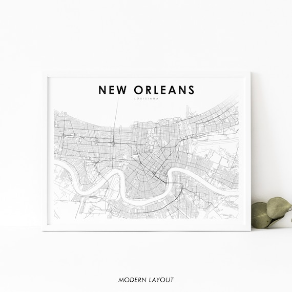 New Orleans LA Map Poster, Nursery Room Decor