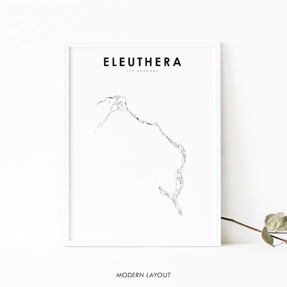 Eleuthera The Bahamas Map Poster, Nursery Decor