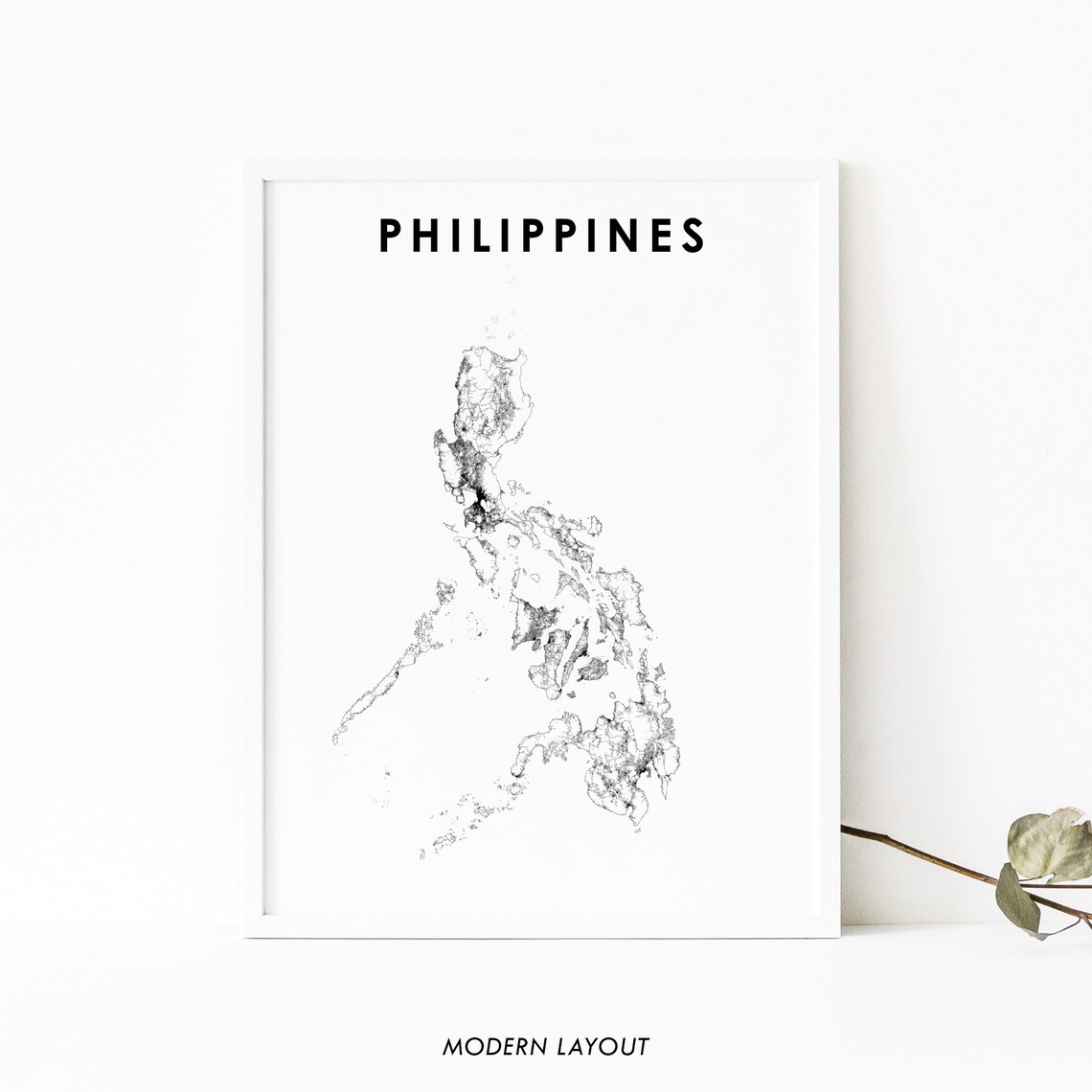 Philippines Map Art Print, Manila Country Map