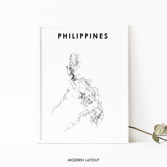Philippines Map Art Print, Manila Country Map