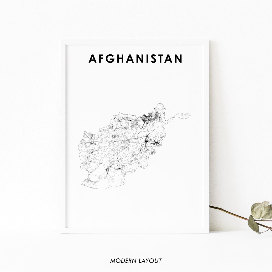 Afghanistan Map Print, Nursery Room Wall Art