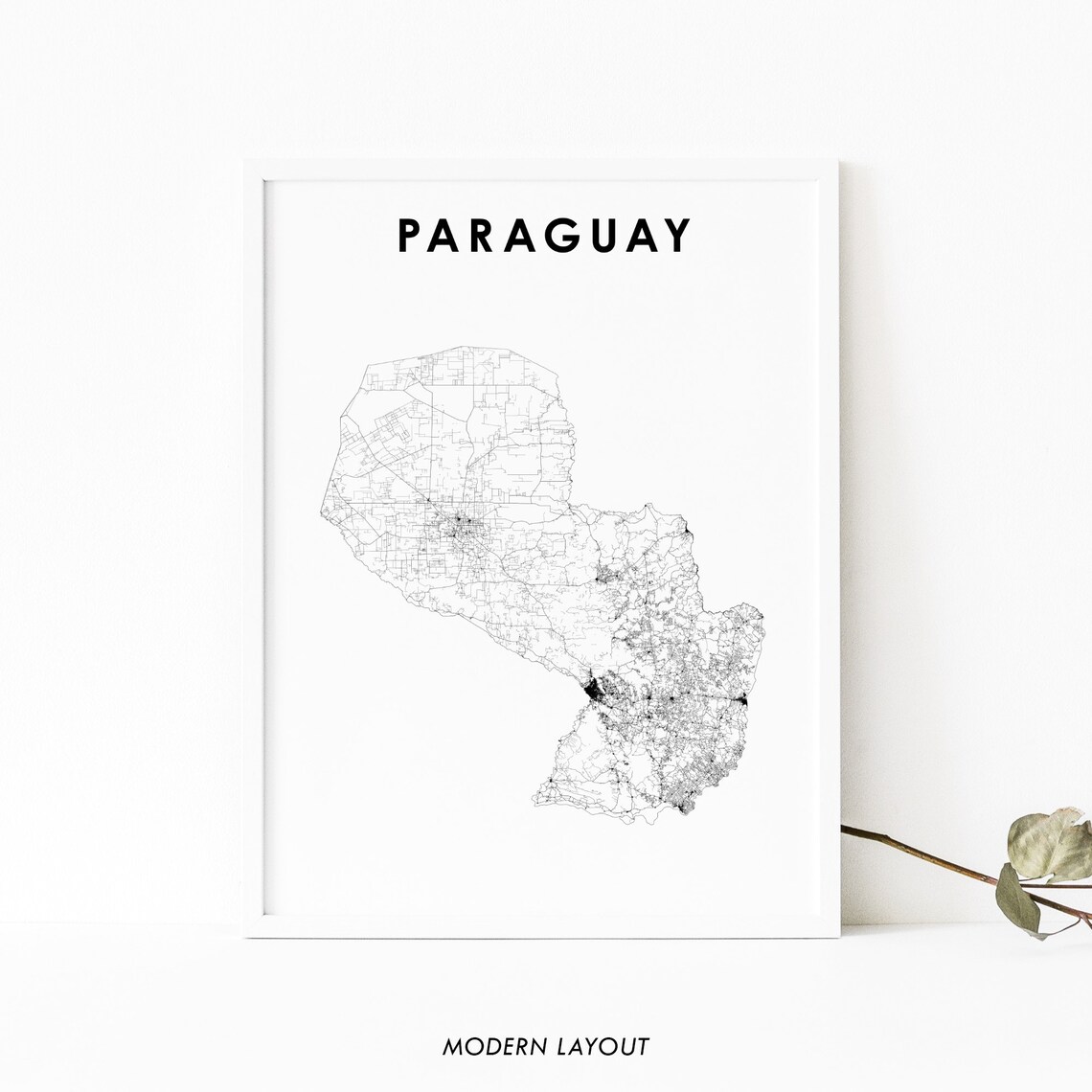 Paraguay Map Print, South America Nursery Decor