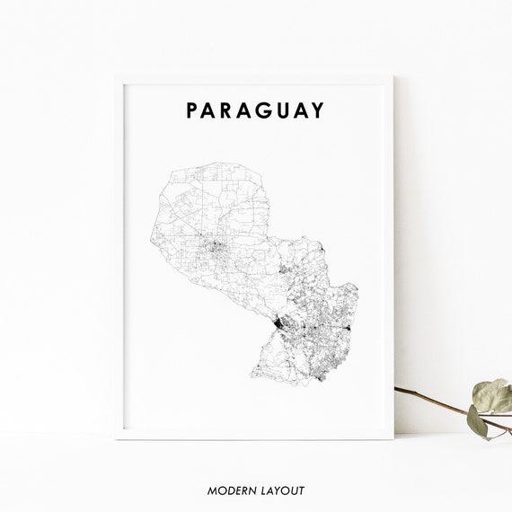 Paraguay Map Print, South America Nursery Decor