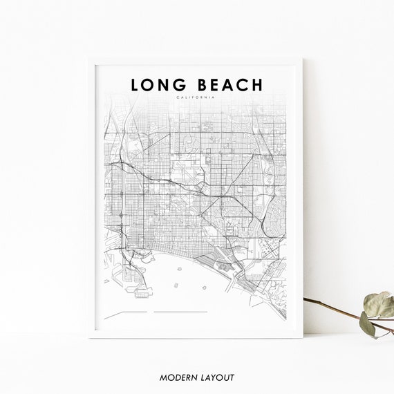 Long Beach, CA Map Poster, Nursery Room Decor