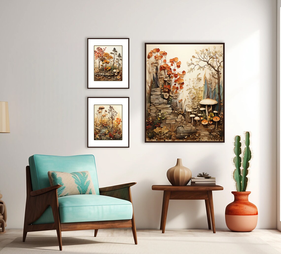 Earth Elements Botanical Boho Mushroom Art Print - Image 4