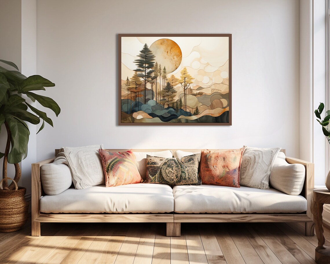 Abstract Landscape Botanical Boho Art Print, Earth Tones - Image 2