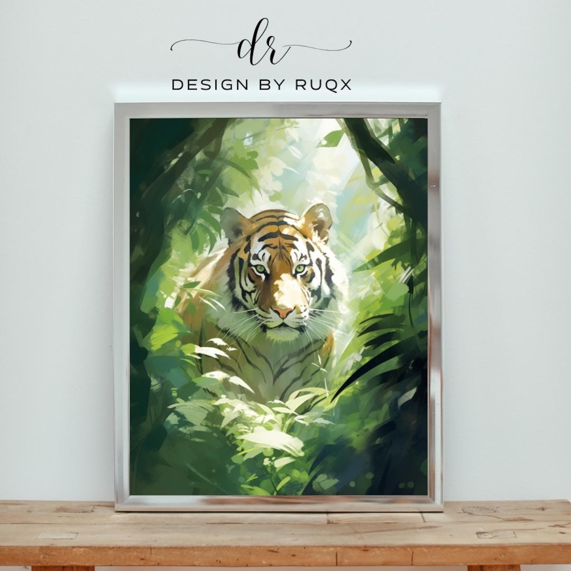 Majestic Tiger Emerging From A Sunlit Lush Green Jungle Poster