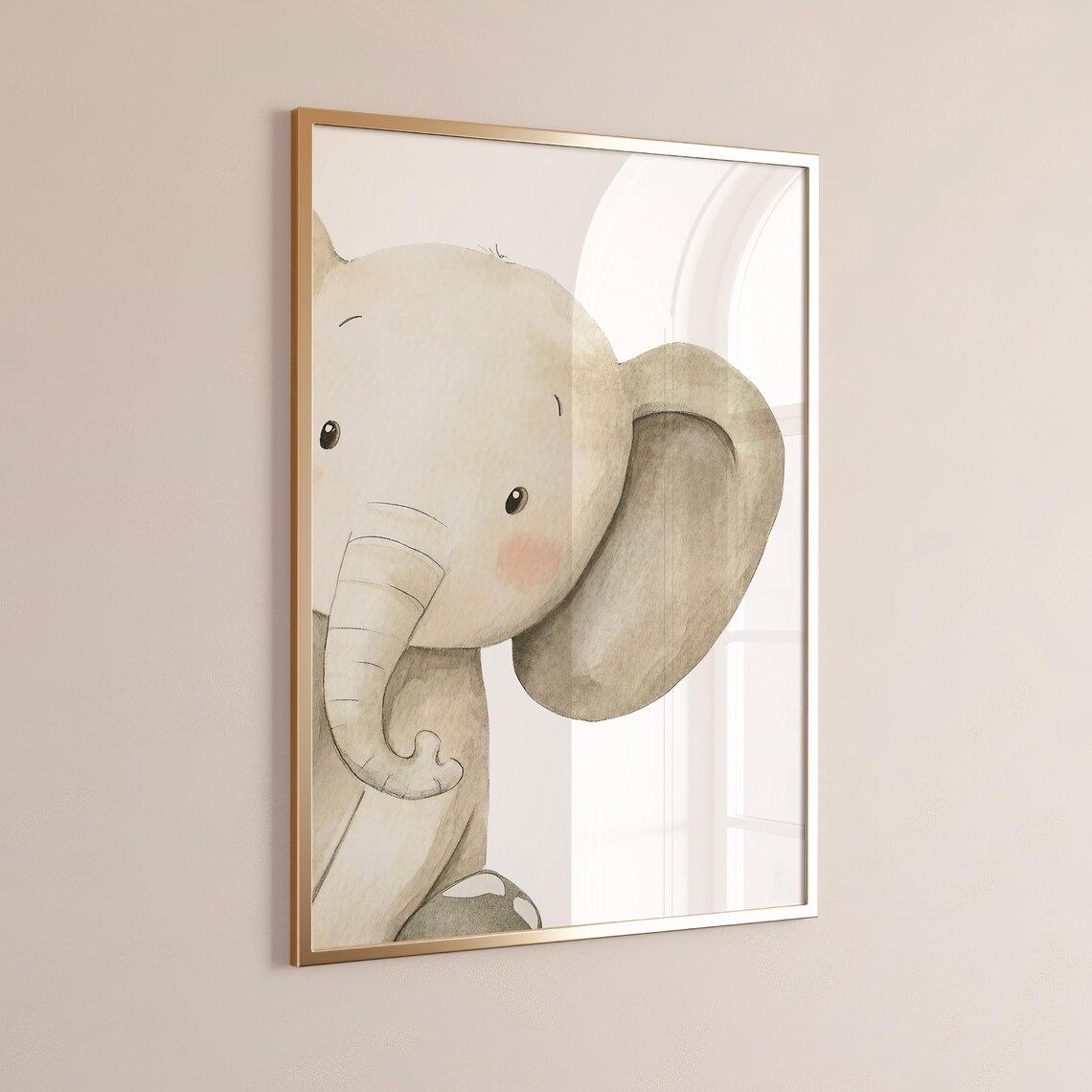 Watercolor Elephant Baby Animal Kids Wall Art Print - Image 5
