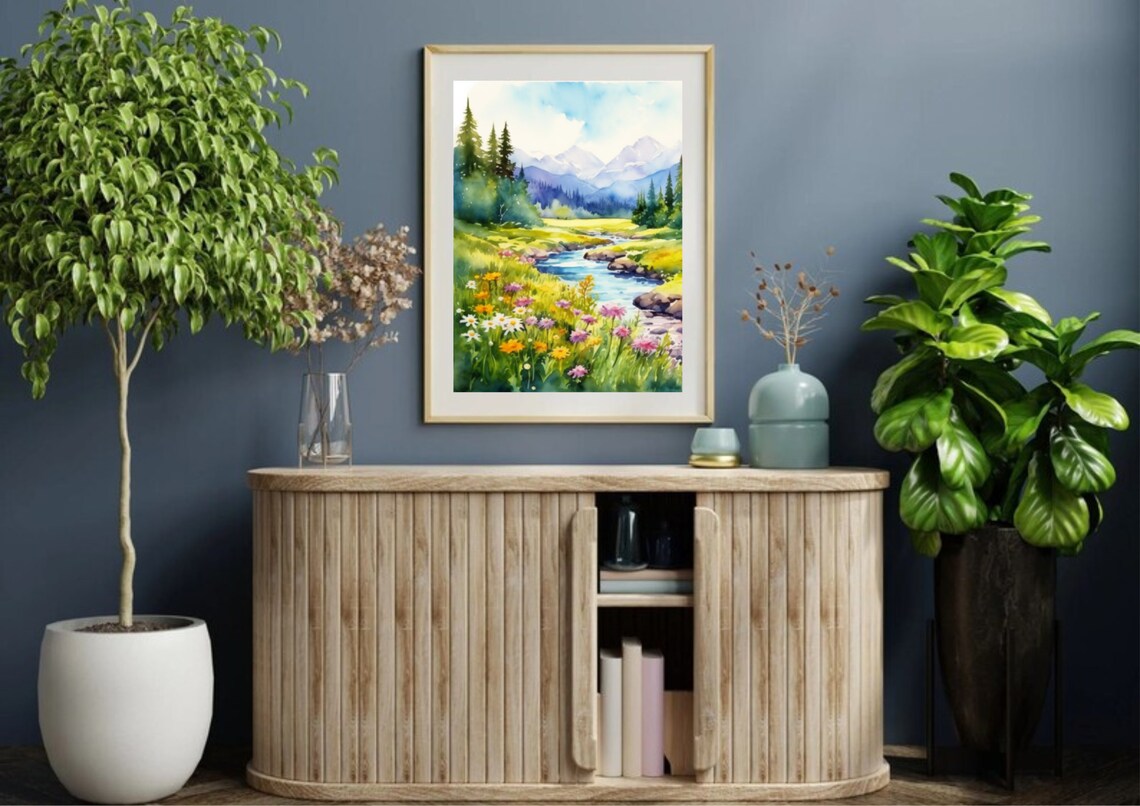 Rocky Mountains Colorado Spring Landscape Art Print - Image 5
