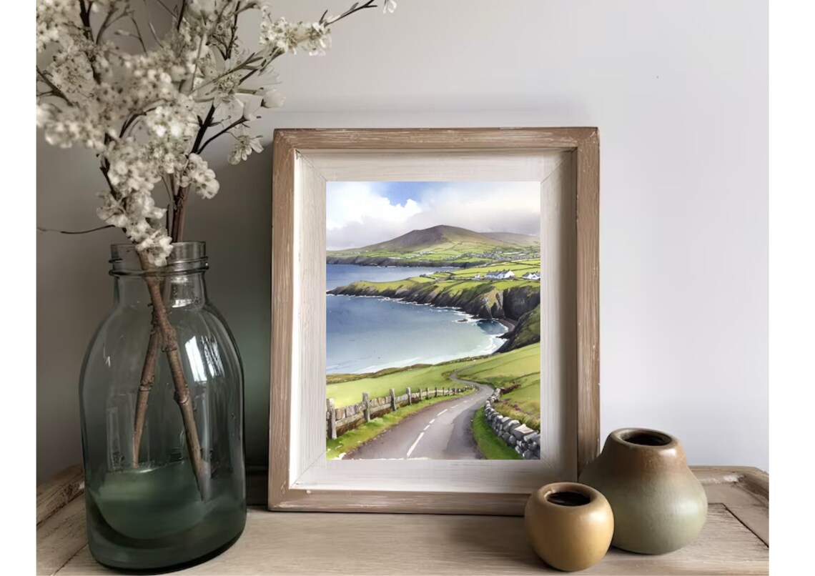 Dingle Peninsula Watercolor Art Print, Ireland Coast - Image 2