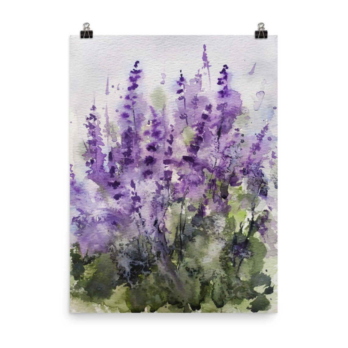 Lavender Painting Watercolor Lavender Art Botanical Art Print Flowers Abstract Painting Floral Wall Art Farmhouse Wall Decor Lavender Print - Image 6