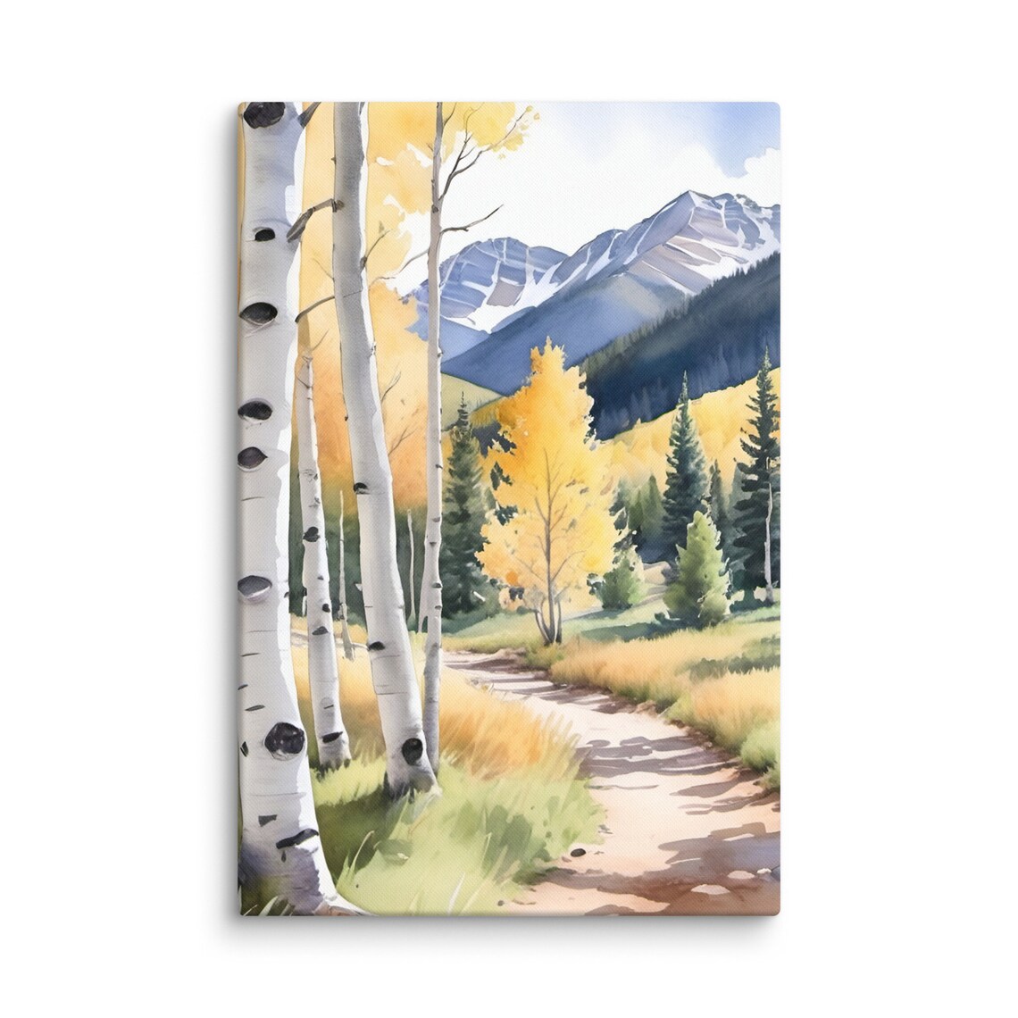 Aspen Watercolor Art Print, Colorado Mountain Landscape