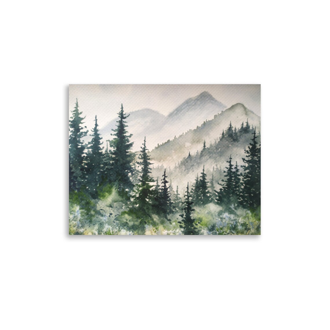 Appalachian Mountains Watercolor Art Print, Smoky Peaks - Image 4