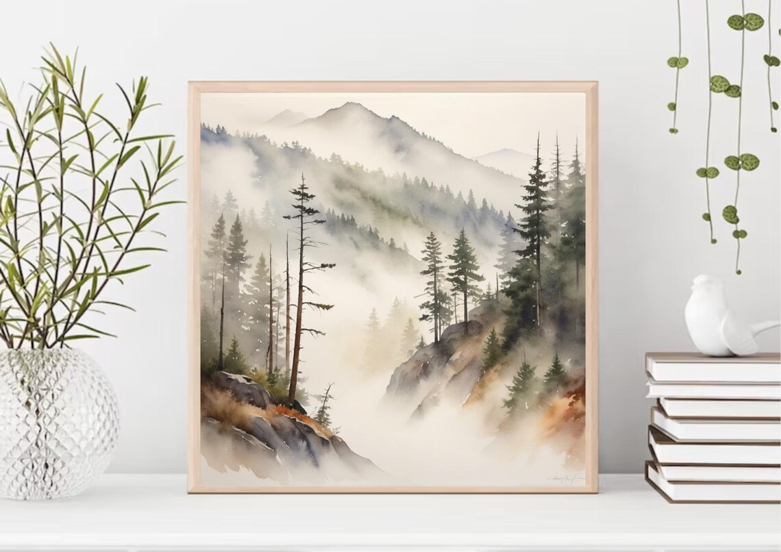 Appalachian Mountains Watercolor Art Print, Smoky Mountains - Image 4