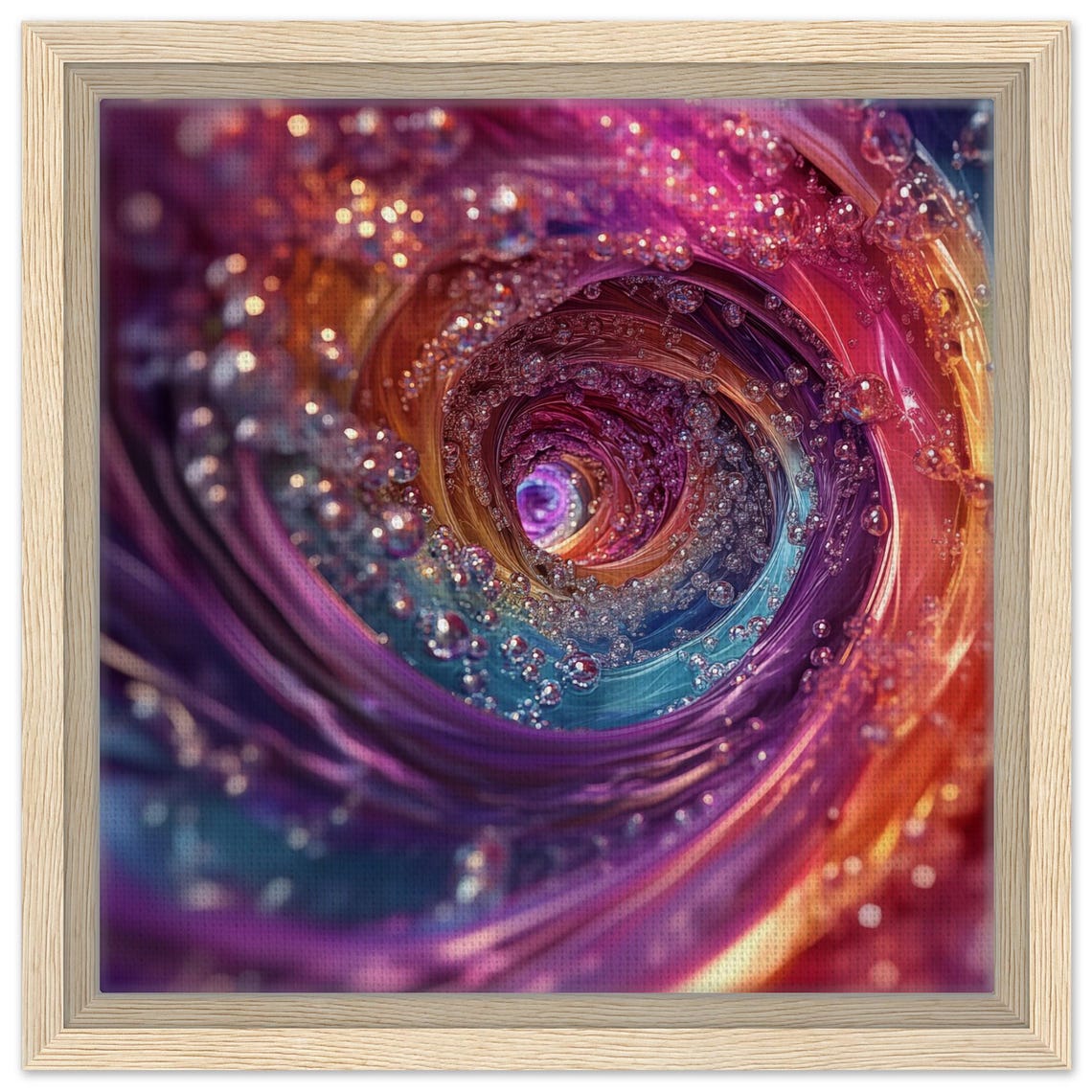 Vibrant Rainbow Bubble Spiral Print Psychedelic Abstract Swirl Colorful Modern Wall Art - Image 5